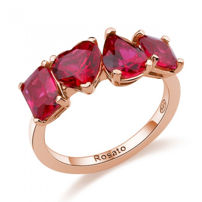 Anello Rosato con zirconi rubino in argento 925 Gemma RZGE32