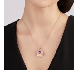 Pendente Prestige con tanzanite e diamanti in oro rosa champagne 18Kt GPE3363P Annamaria Cammilli