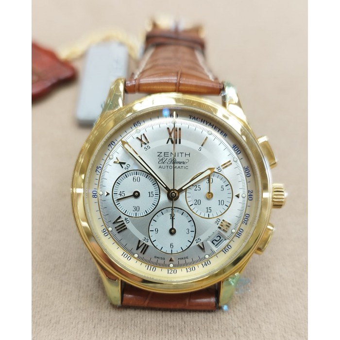 Zenith El Primero Chronograph NOS con pellicole Oro giallo 18kt 30.0500.400