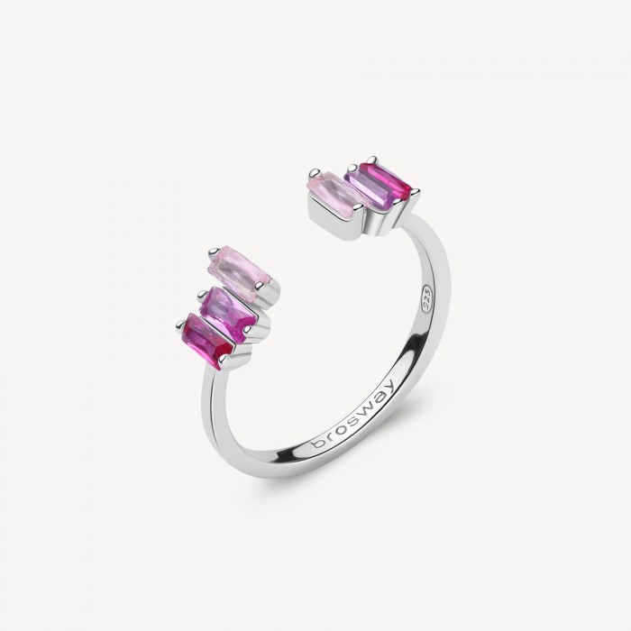 Anello Brosway in argento 925 con zirconia rosa FVP12