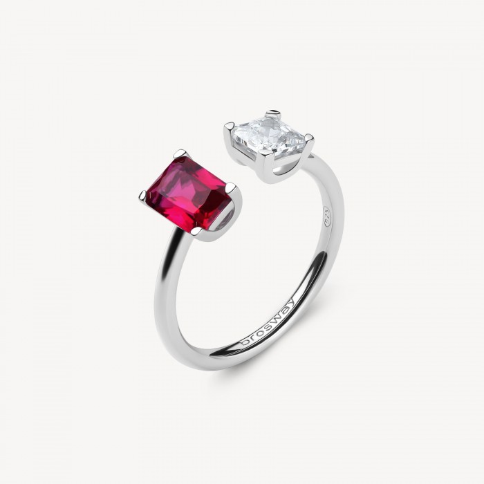 Anello Brosway in argento 925 con zirconia ruby FPR10