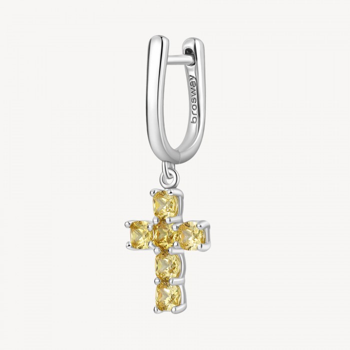 Orecchino Brosway in argento 925 con zirconia energy yellow FEY09