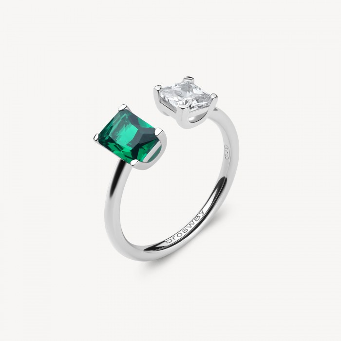 Anello Brosway in argento 925 con zirconia life green FLG09