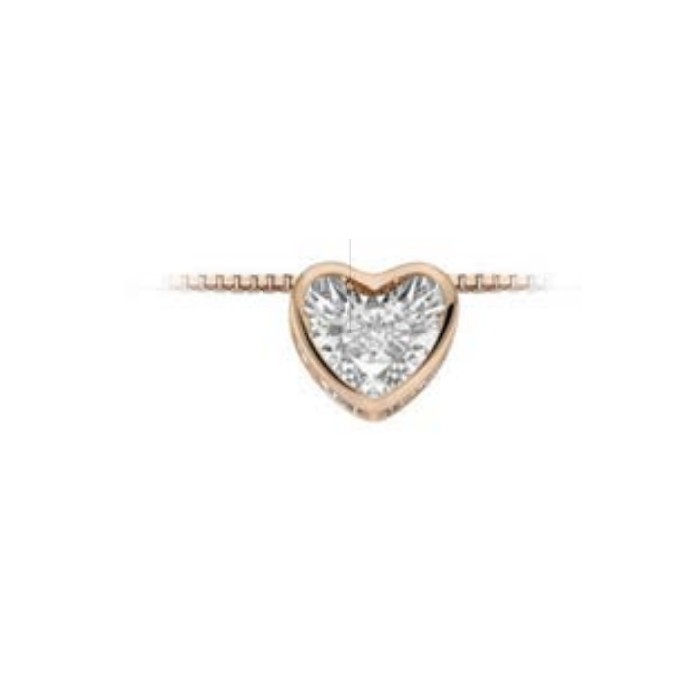 Pendente cuore in oro rosa 18Kt con diamante taglio brillante LPF11280.003 DonnaOro Luce