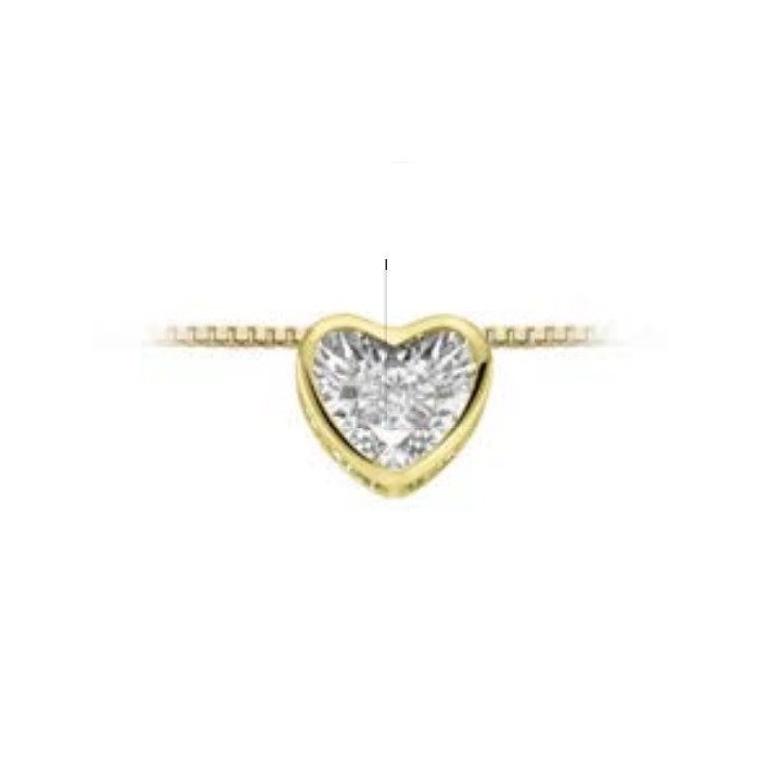 Pendente cuore in oro giallo 18Kt con diamante taglio brillante LPF11279.003 DonnaOro Luce