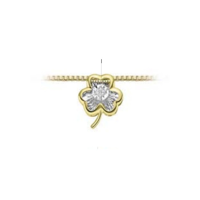 Pendente trifoglio in oro giallo 18Kt con diamante taglio brillante LPF11282.003 DonnaOro Luce