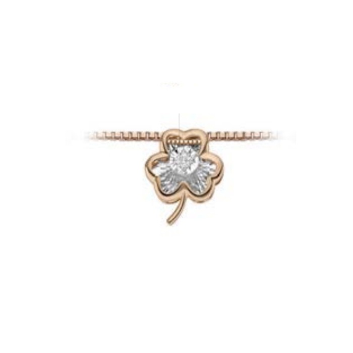 Pendente trifoglio in oro rosa 18Kt con diamante taglio brillante LPF11283.003 DonnaOro Luce