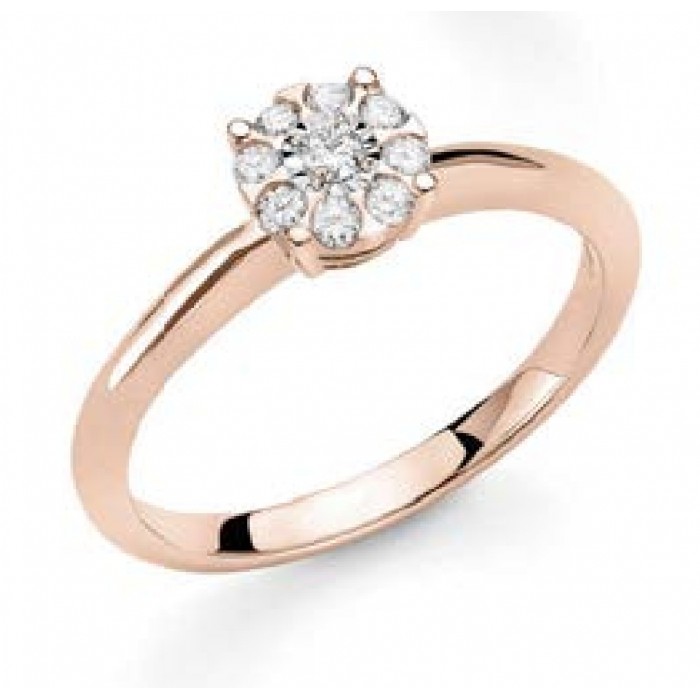 Anello in oro rosa 18Kt con diamanti DHAF9570.005 DonnaOro Luce