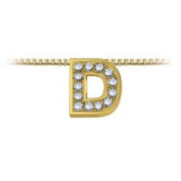 Pendente in oro giallo 18Kt con diamanti lettera D, LPFD11334.004 DonnaOro Luce