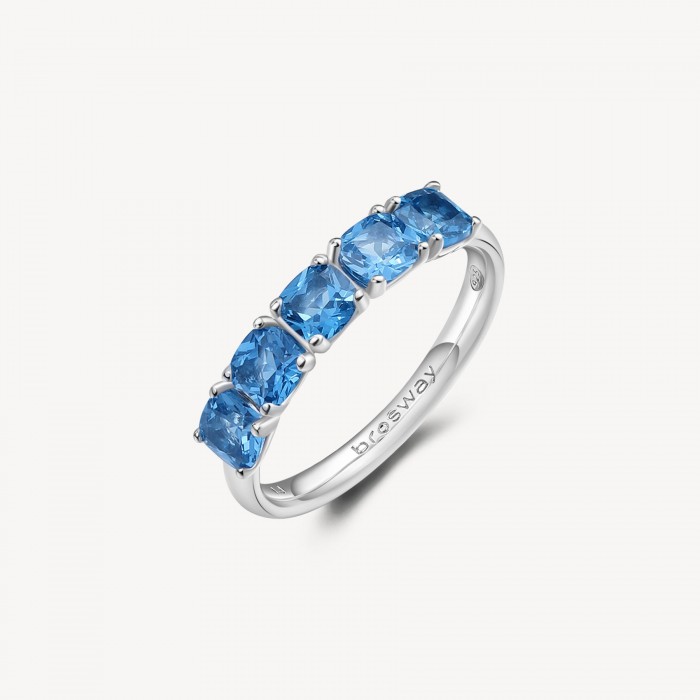 Anello Brosway in argento 925 con zirconia freedom blue FFB14