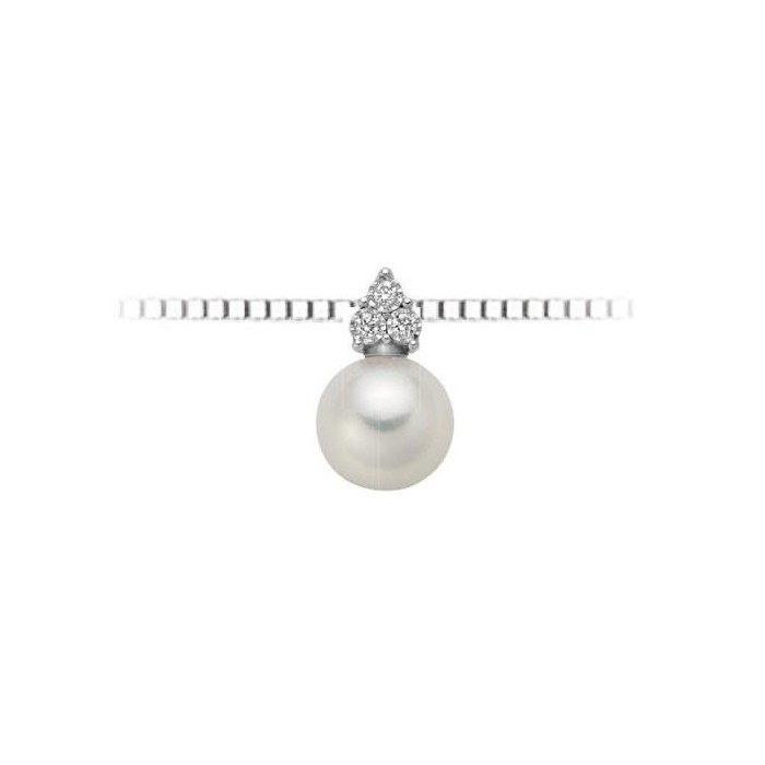 Pendente in oro bianco18Kt con Perle e brillanti LPP10482.003 DonnaOro Luce