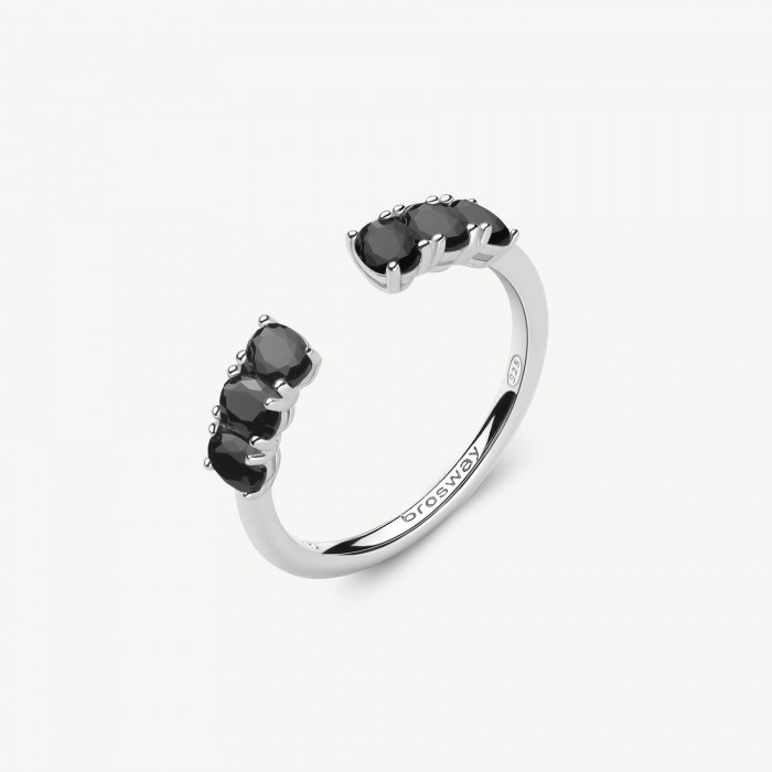 Anello Brosway in argento 925 con zirconia mistery black FMB11