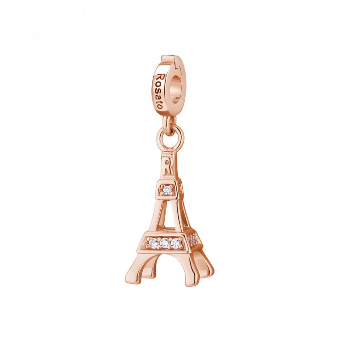 Ciondolo Torre Eiffel in argento 925 con zirconi bianchi Rosato Storie RZ051