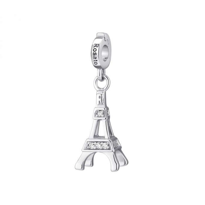 Ciondolo Torre Eiffel in argento 925 con zirconi bianchi Rosato Storie RZ051R