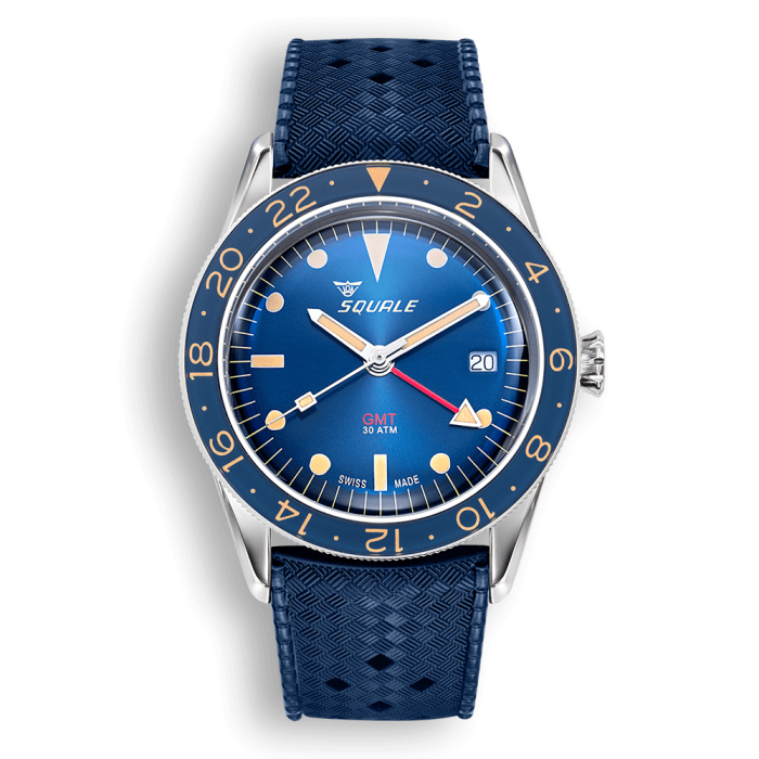 Squale Sub-39 GMT Vintage Blue Rubber SUB-39GMTB.HTB