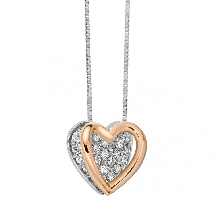 Pendente Anima a cuore con diamanti in oro 18Kt DPF11196.010 DonnaOro Jewels