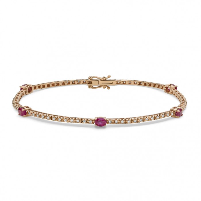 Bracciale Tennis con rubini e diamanti in oro 18Kt DBR11236.037 DonnaOro Jewels