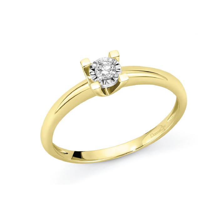 Anello in oro giallo 18Kt solitario LAS11296.006 DonnaOro Luce