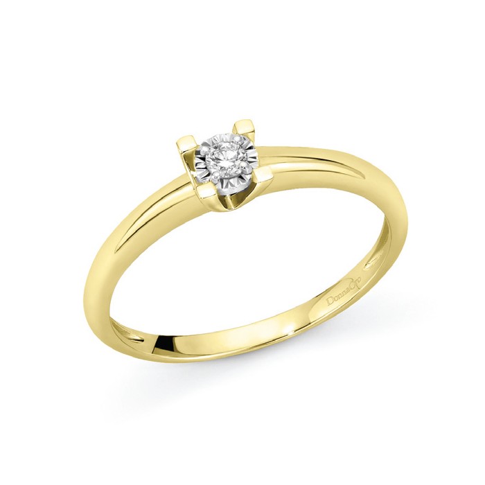 Anello in oro giallo 18Kt solitario LAS11296.004 DonnaOro Luce