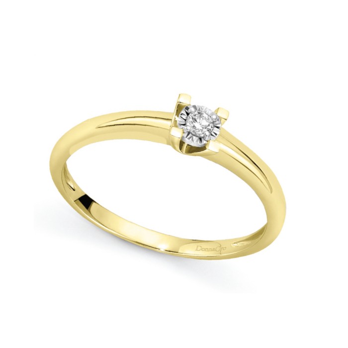 Anello in oro giallo 18Kt solitario LAS11296.003 DonnaOro Luce