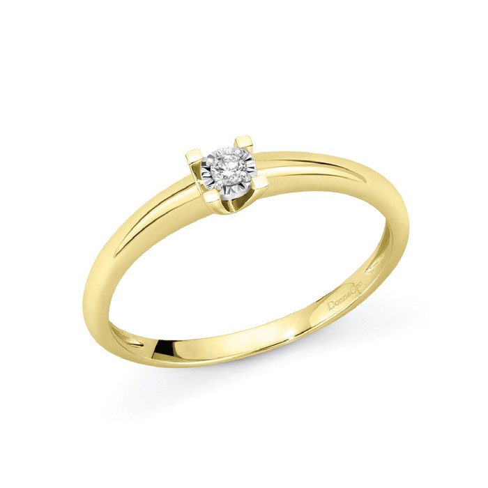 Anello in oro giallo 18Kt solitario LAS11296.002 DonnaOro Luce