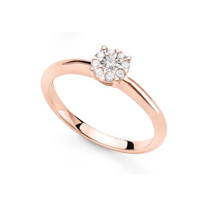 Anello in oro rosa 18Kt con diamanti DHAF9570.006 DonnaOro Luce