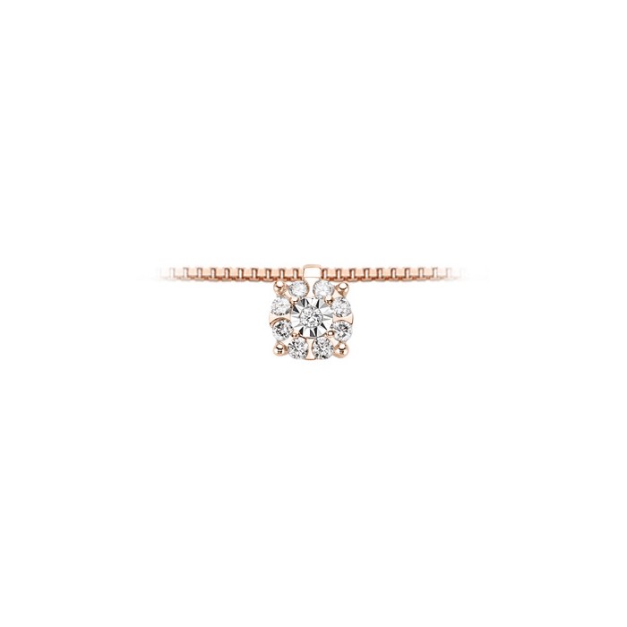 Pendente in oro rosa 18Kt con diamanti DHPF9571.005 DonnaOro Luce