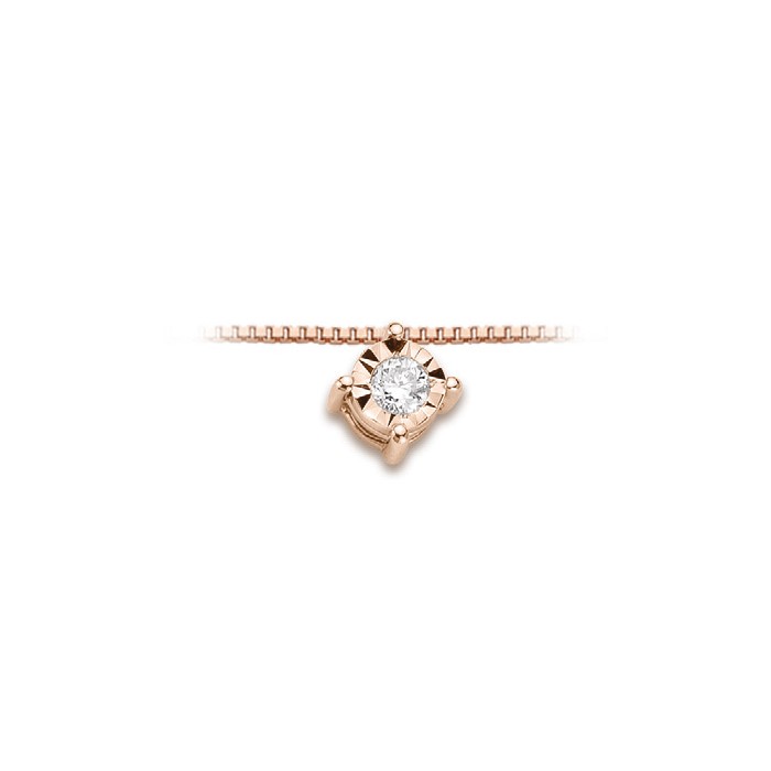 Pendente in oro rosa 18Kt punto luce con diamante LPL11843.003 DonnaOro Luce