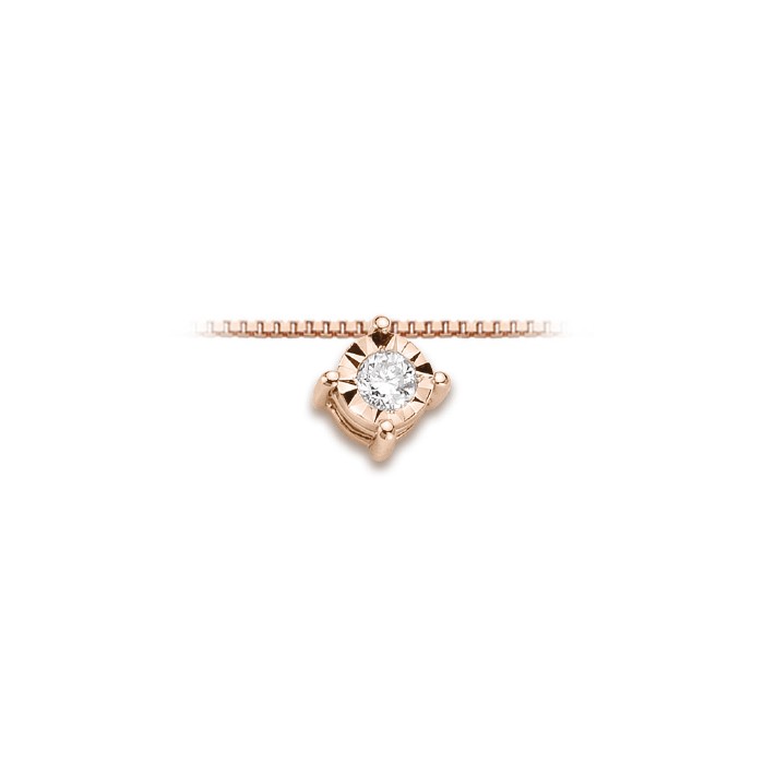 Pendente in oro rosa 18Kt punto luce con diamante LPL11843.004 DonnaOro Luce