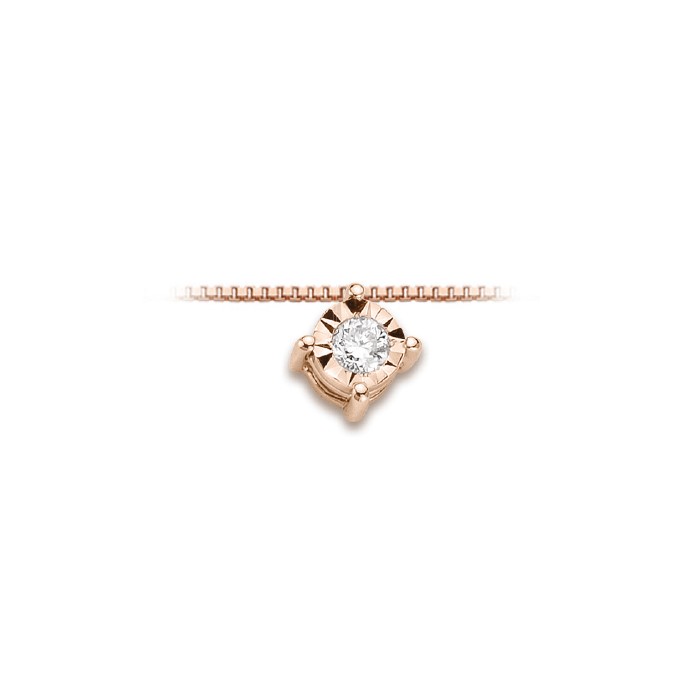 Pendente in oro rosa 18Kt punto luce con diamante LPL11843.005 DonnaOro Luce