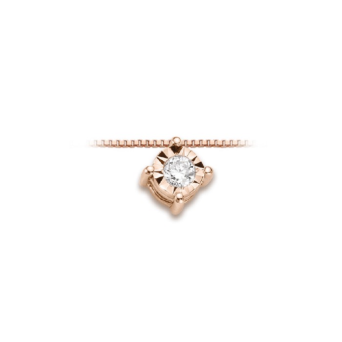 Pendente in oro rosa 18Kt punto luce con diamante LPL11843.007 DonnaOro Luce