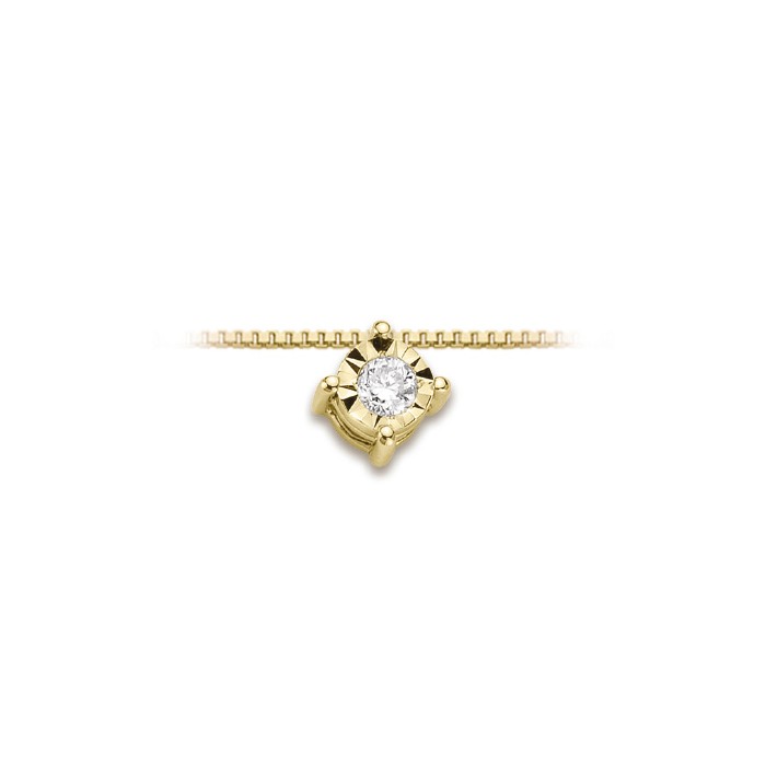 Pendente in oro giallo 18Kt punto luce con diamante LPL11841.004 DonnaOro Luce