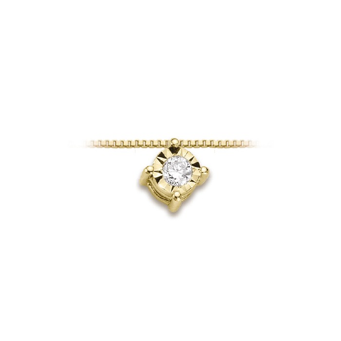 Pendente in oro giallo 18Kt punto luce con diamante LPL11841.006 DonnaOro Luce