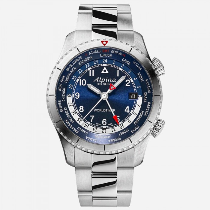 Alpina Startimer Pilot Quartz Worldtimer GMT 41mm AL-255N4S26B