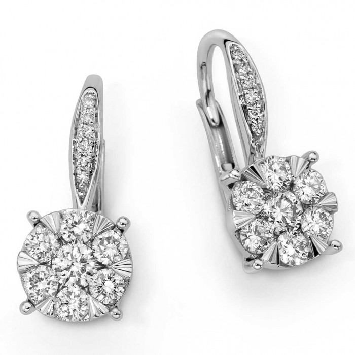 Orecchini pendenti con diamanti in oro bianco 18Kt DOF10027.045 DonnaOro Jewels