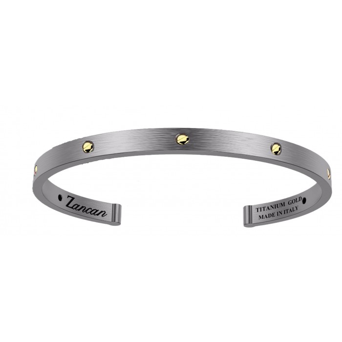 Bracciale rigido in Titanio con inserti in oro giallo 18Kt ETB130G ZANCAN