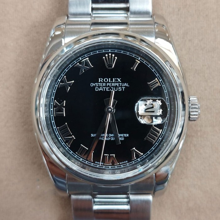 Rolex Datejust 36 Black Roman 2007 Full Set 116200