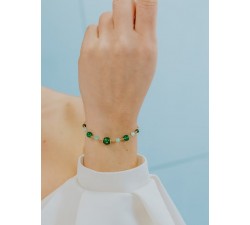 Bracciale Argento 925‰ con Agata, Giada e Quarzo colorati BRA 280 COMETE GIOIELLI