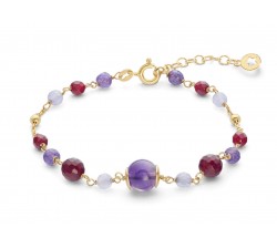 Bracciale Argento 925‰ con Ametista, Agata e Giada colorate COMETE GIOIELLI