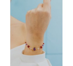 Bracciale Argento 925‰ con Ametista, Agata e Giada colorate COMETE GIOIELLI