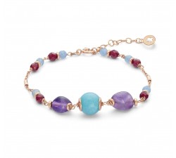 Bracciale Argento 925‰ con Ametista, Giada e Agata colorate BRA 274 COMETE GIOIELLI