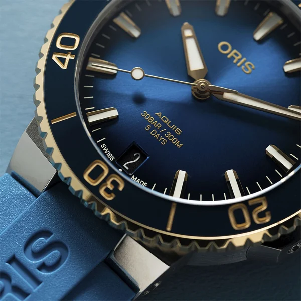 Oris Aquis Date Calibre 400 01 400 7769 6355-07 4 22 75FC – Automatico 41,5 mm Blu Bicolore