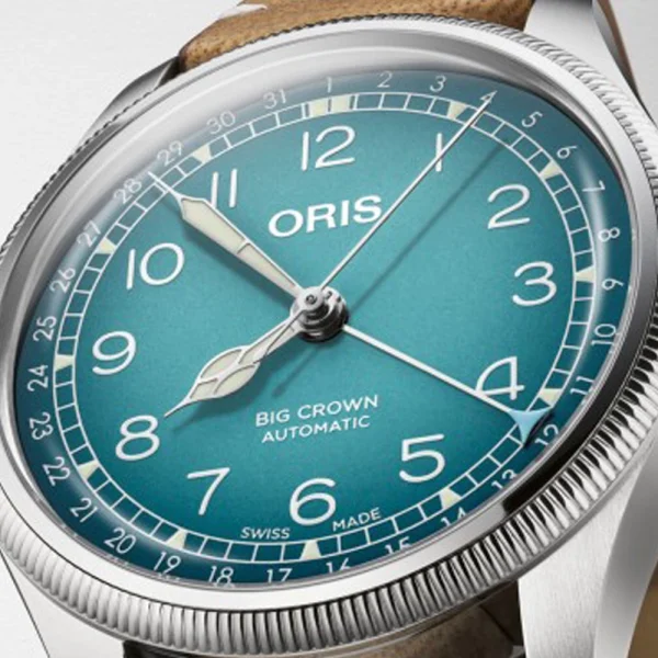 Oris X Cervo Volante Big Crown Pointer Date 38 mm Ref. 01 754 7779 4065-Set – Automatico Quadrante Blu