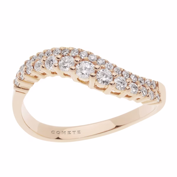 Anello Onda in Oro rosa 18Kt con Diamanti ANB 2494 COMETE GIOIELLI