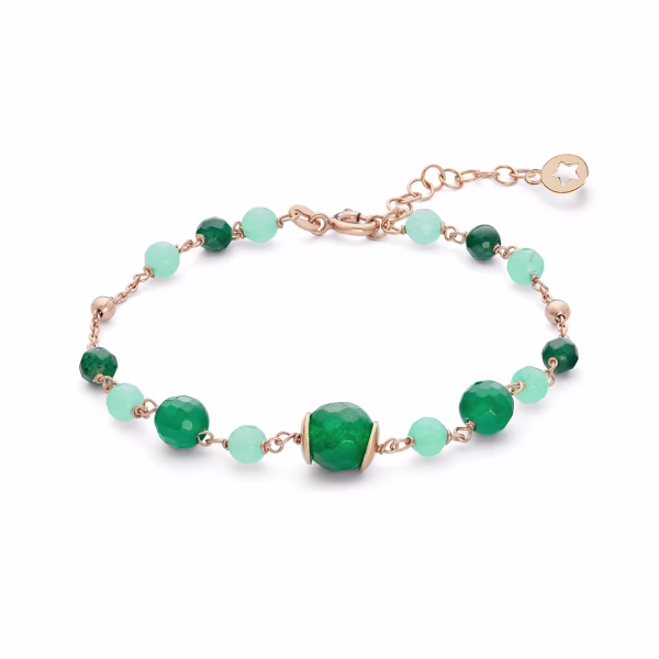 Bracciale Argento 925‰ con Agata, Giada e Quarzo colorati BRA 280 COMETE GIOIELLI