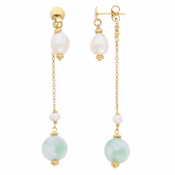 Orecchini Argento 925‰ con Perle Acquadolce, Giada colorata, Angelite ORA 228 COMETE GIOIELLI