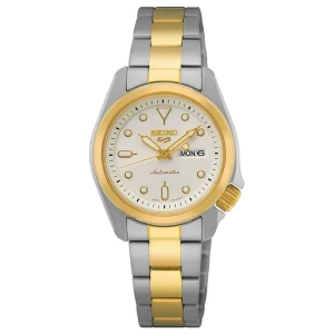 Seiko 5 Sports SRE004K1 – Automatico Donna 28 mm Quadrante Bianco Bicolore