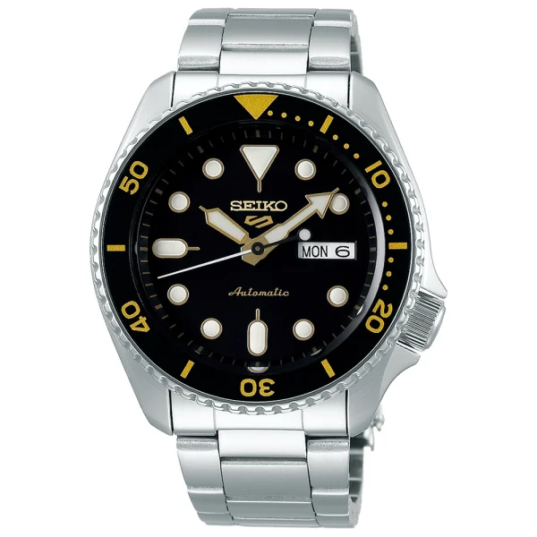 Seiko 5 Sports SRPD57K1 – Automatico 42,5 mm Quadrante Nero Dettagli Oro