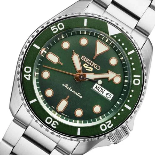 Seiko 5 Sports SRPD63K1 – Automatico 42,5 mm Quadrante Verde Bracciale Acciaio
