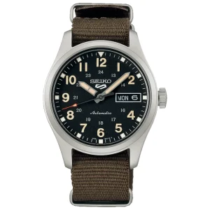 Seiko 5 Sports Field SRPJ85K1 – Automatico 36,4 mm Quadrante Nero Cinturino Nylon